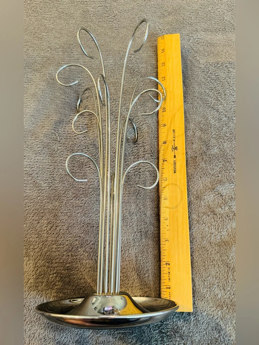 Silver Jewelry Tree Stand Organizer